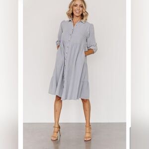 NWT Baltic Born Sari Babydoll Dress Light Denim Cotton Size 2XL Light Lilac